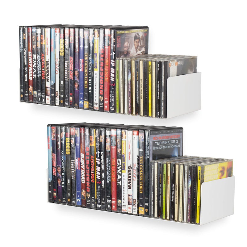 Wallniture U Shape Floating Metal Bookshelf White Set of 2 - Image 3